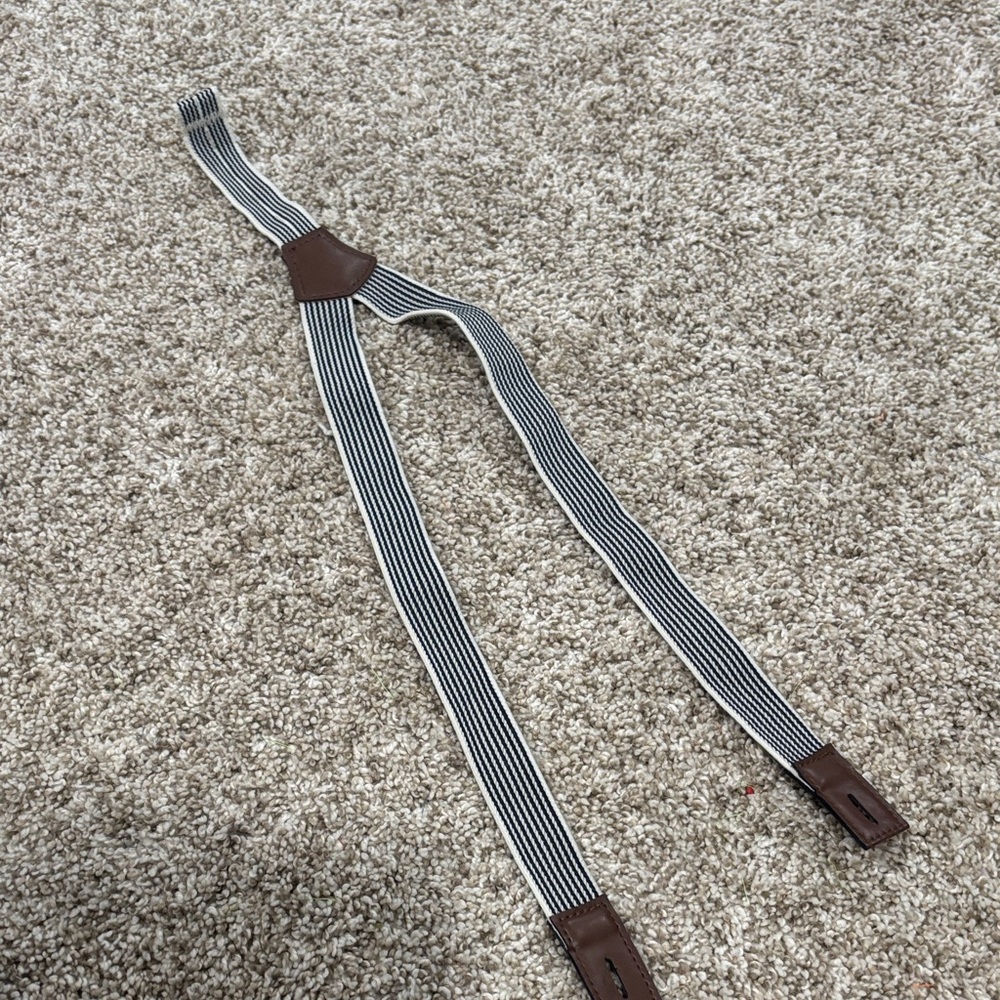 🟢10/$10 - Baby Striped Suspenders with Brown Accents